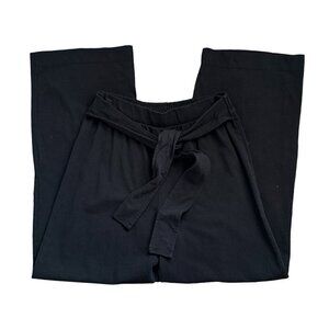 Zara Pull On Knit Wide Leg Pant Women's L Black EUC 100% Cotton